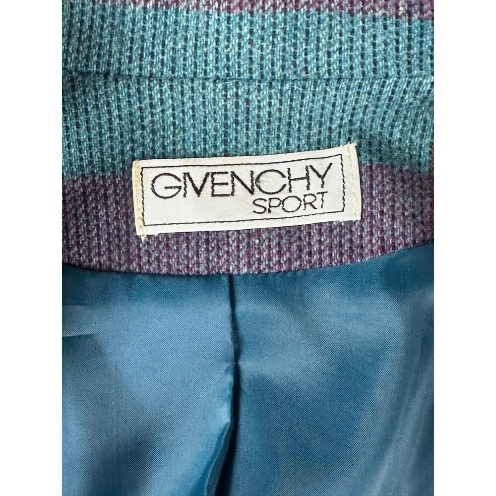 Vtg 1980s Givenchy Sport Women's Size 8 Blazer Jacket Plaid Wool Polyester Blend - Picture 7 of 14